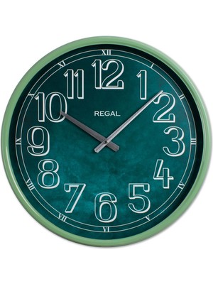 50 cm Metal Eskitme Duvar Saati, Büyük Boy, Şık ve Zarif Yeşil Tasarım