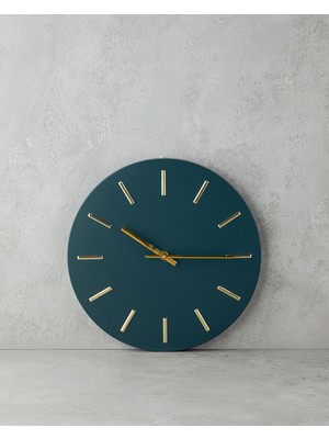 Şık Yeşil Metal Dekoratif Duvar Saati, Modern Tasarım ve Dayanıklı Malzeme