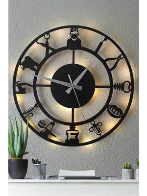Şık Siyah Duvar Saati, Tıp Ilhamlı ve Hediyelik Tasarım