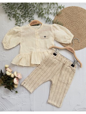 Pıt Pıt Gömlek Simli Pantolan Kız Takımı