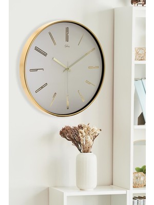 Bej Kadran Rakamlı 43 cm Duvar Saati, Şık ve Modern Tasarım