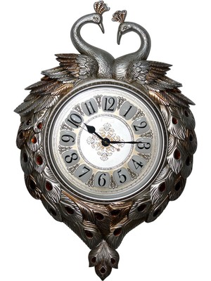 Renkli Tavuskuşu Desenli Duvar Saati, Şık ve Modern Tasarım