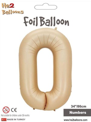 0 Rakam Karamel Folyo Balon 34"