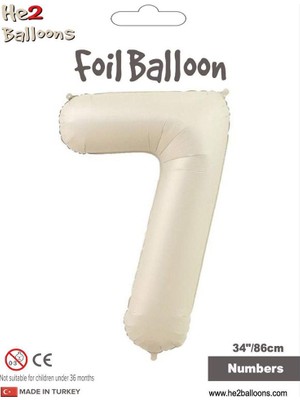 7 Rakam Krem Folyo Balon 34"