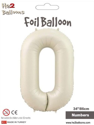 0 Rakam Krem Folyo Balon 34"