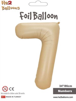 7 Rakam Karamel Folyo Balon 34"