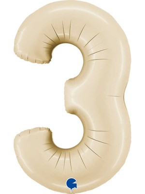 3 Rakam Satin Cream Folyo Balon 26"