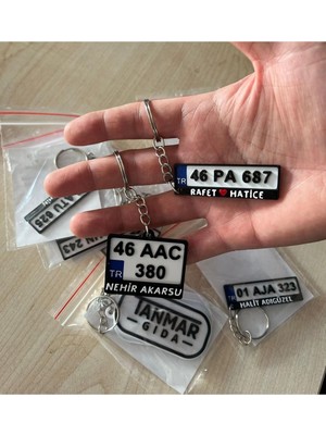 Kişiye Özel Plaka Anahtarlık Seti, 2'li, Renkli ve Şık Tasarım