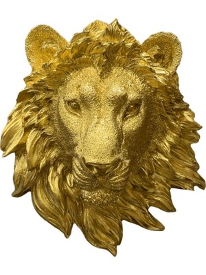 Altın Aslan Başı Dekor, Askılı, Şık ve Zarif Tasarım