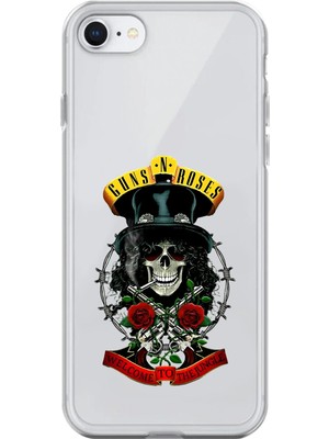 Dali Design iPhone 7 Uyumlu Şeffaf Kılıf Guns N' Roses Tasarımlı