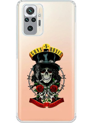 Dali Design Xiaomi Redmi Note 10 Pro Uyumlu Şeffaf Kılıf Guns N' Roses Tasarımlı