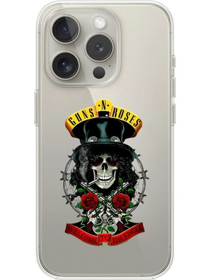 Dali Design iPhone 14 Pro Uyumlu Şeffaf Kılıf Guns N' Roses Tasarımlı