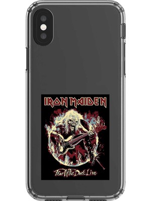 Dali Design iPhone Xs Max Uyumlu Şeffaf Kılıf Iron Maiden Tasarımlı