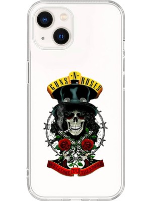 Dali Design iPhone 13 Uyumlu Şeffaf Kılıf Guns N' Roses Tasarımlı