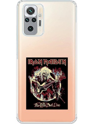 Dali Design Xiaomi Redmi Note 10 Pro Uyumlu Şeffaf Kılıf Iron Maiden Tasarımlı