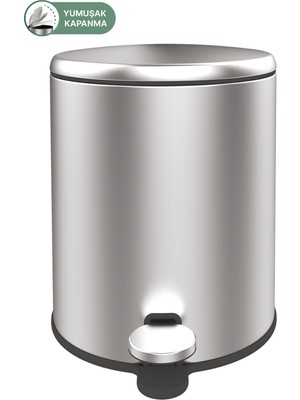 Cigo Pedallı Çöp Kovası 6lt Mat Iç Kısım Siyah