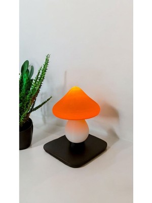 Turuncu Dekoratif Mantar Lamba, Şık ve Modern Ev Dekorasyonu Için Ideal.