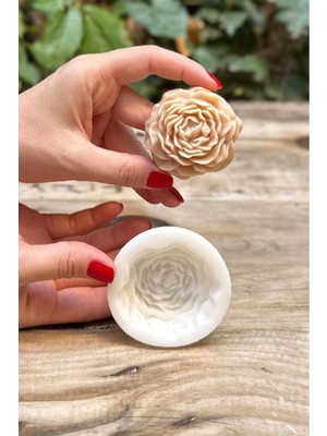 Beyaz Şakayık Mini Silikon Mum Kalıbı, 1 Adet, Şık ve Kullanışlı Tasarım.