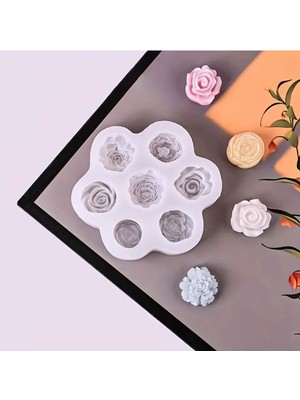 Mini Şakayık Mum Silikon Kalıbı, Beyaz, Çoklu, Çoklu, Şakayık Tasarımı