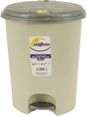 Plastik Düz Pedallı Çöp Kovası 4 Nolu Iç Kovasız (30 Lt)