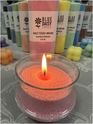 Ahududu Aromalı Pembe Inci Tozu Mum 30 Fitil 250 gr