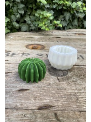 Beyaz Kaktüs Silikon Mum Kalıbı, 1 Adet, Şık ve Kullanışlı Tasarım.