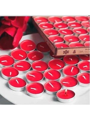 Kokusuz Tealight Dekoratif Gece Lambası Mum 50 Adet, 7 Gr, Asorti