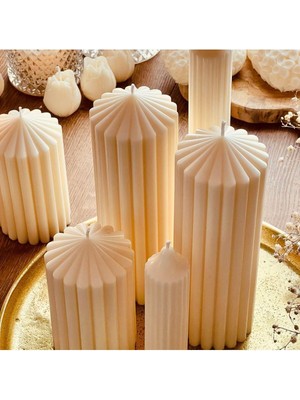 Her Renk Çokgen Dekoratif Mum, 20X10X15 Cm, Çap 6 cm