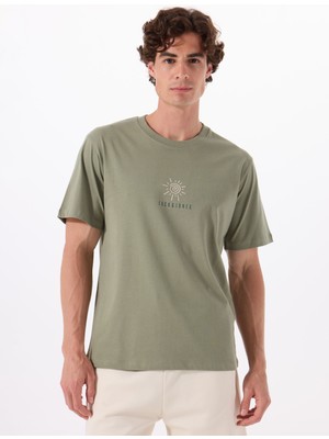 Jack & Jones Bisiklet Yaka Füme Erkek T-Shirt 12288516_JORMINDFUL Tee Ss Crew Nec