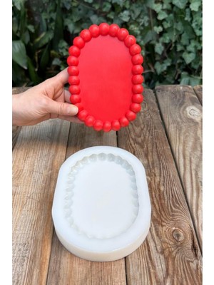 Elips Silikon Tepsi Kalıbı, Beyaz, Esnek ve Dayanıklı, Mutfak Için Ideal Seçim