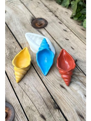 Deniz Kabuğu Şekilli Silikon Kap Kalıbı, 55X115X32MM, Beyaz, 1 Adet