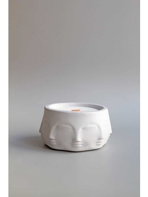 Gri Renkli Mango Kokulu Ahsap Fitil Yüz Model Soya Wax Mum