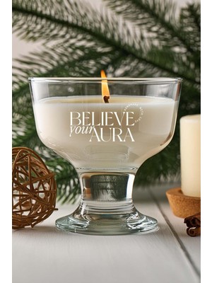 Doğal Soya Mum - Pudra Kokulu, Aromaterapi ve Dekoratif 250 cc