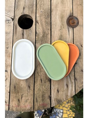 Elips Şekilli Silikon Tepsi Kalıbı 95X180X17MM Beyaz 1 Adet