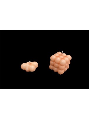 Somon Rengi Kokulu Bulut ve Bubble Mum Takımı, Şık ve Hoş Atmosfer Yaratır.