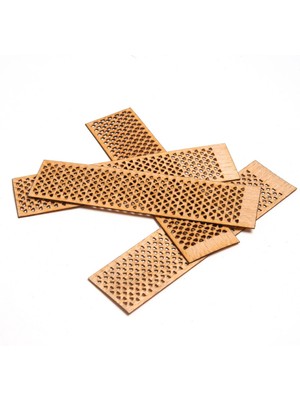 Delikli Üçgen Ahşap Fitil 40 Adet, Yapışkanlı, 25X100X0,5MM, Mum Yapımı Aksesuarı