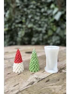Beyaz Kokinalı Çam Ağacı Mum Kalıbı, Silikon, 1 Adet