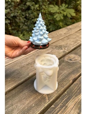 Buz Çam Ağacı Silikon Kalıp, Beyaz, Dekoratif ve Şık Tasarım