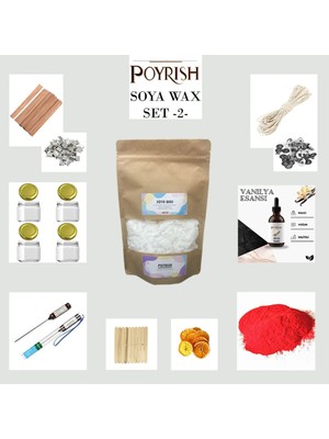 %100 Natürel Soya Wax Aromaterapi Doğal Mum Yapım Seti 1000GR Başlangıç Malzemeleri