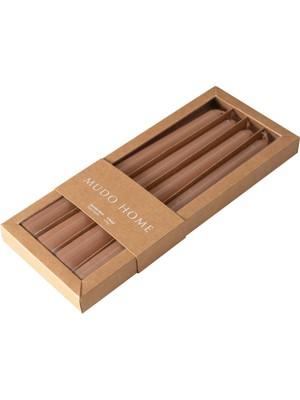 Bej 4'lü Şamdan Mum Takımı, 25 Cm, Şık ve Zarif Dekorasyon Parçası