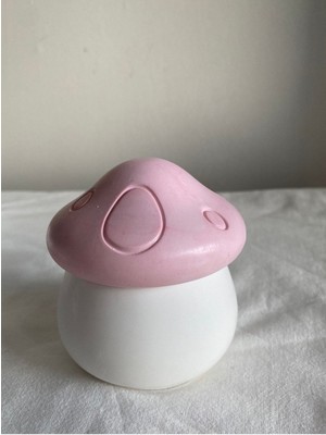 Şekilli Beton Mumluk, Pembe ve Beyaz Renkler, Dekoratif ve Şık Tasarım