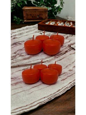 8’li Küçük Yüzen Mum Seti, Kırmızı, Şık ve Sade Tasarım