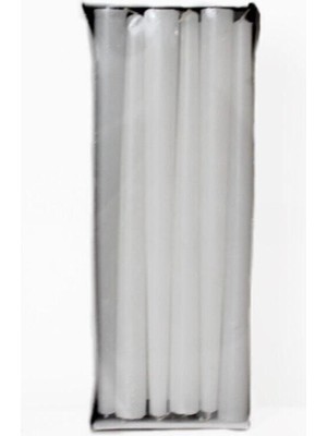 Beyaz Şamdan Mum Seti, 12'li, Şık ve Zarif Dekoratif Mumlar