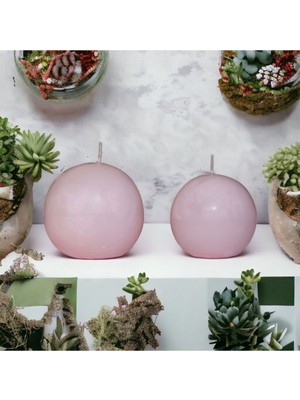 2'li Pembe Top Mum Seti, Şık ve Renkli Dekorasyon Için Mükemmel Seçenek