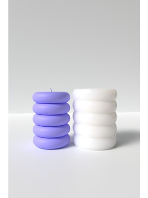 Beyaz Silindir ve Halka Mum Silikon Kalıp, 10X7 Cm, Mum Yapım Malzemeleri