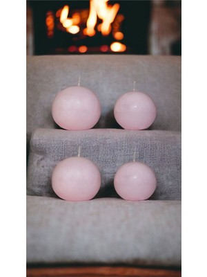 Pembe Renkli 4'lü Top Mum Seti, Büyük ve Küçük Boylar, Dekoratif ve Sıcak Atmosfer
