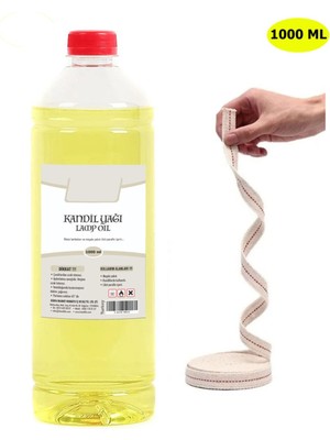 Sarı Kandil Yağı 1l + 50 cm Fitil, Iç Mekan, Parlak ve Sıcak Atmosfer