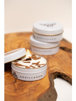 Aromaterapi Vanilya Kokulu Soya Mum, Metal Kutuda, Dekoratif ve Hediye Seçeneği