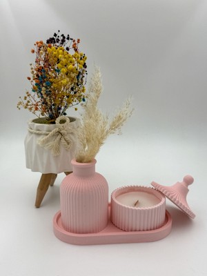 Japon Kiraz Çiçeği Kokulu, Özel Tasarım Mum ve Aksesuar Seti