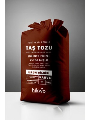 Renkli Taş Tozu ve Döküm Harcı, Kahverengi, 5 Kg, Dekoratif ve Dayanıklı Malzeme